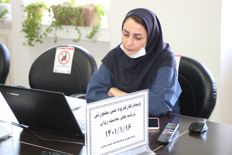 وبینار کارگروه فنی مشورتی برنامه های سلامت روان، سالن جلسات مرکز بهداشت استان مرکزی، ۱۶ فروردین ماه